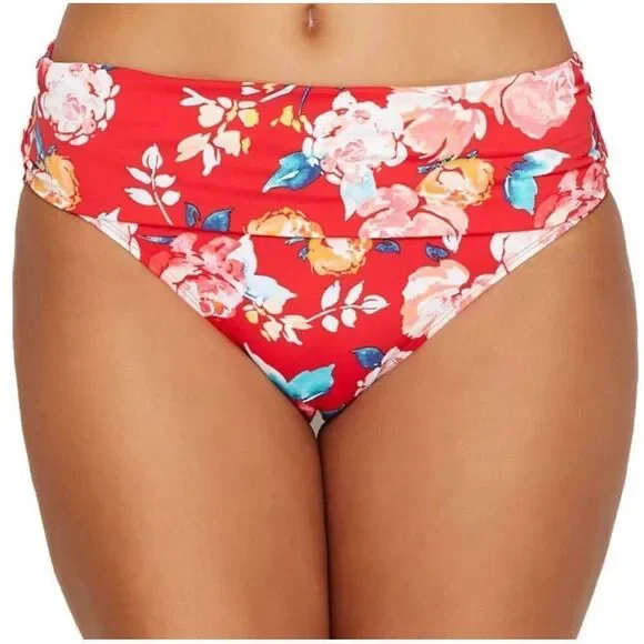 Lauren Ralph Lauren NWT size 6 banded red floral swim Bottoms - Picture 1 of 5